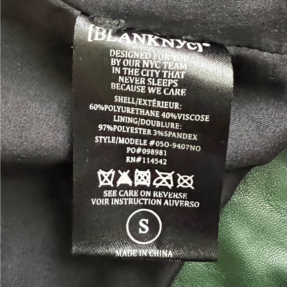 BLANKNYC Easy Rider Faux LeatherMoto Jacket (Dark Green) SMALL - Picture 14 of 14